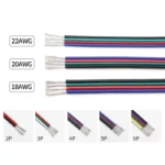 LED Wire 3/4/5/6 Pins 22/20/18 AWG PVC Extension Connector Electrical Wires For 5050 WS2812B RGBW RGBWW Strip Lights 1~50Meters - Image 3