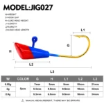 5Pcs/Set 0.8/1.8/2.9g Rainbow Jig Head Hook Sharp Saltwater Freshwater Metal Soft Lure Worm Barb Fishhook Kit Worm Jig Head Hook - Image 3