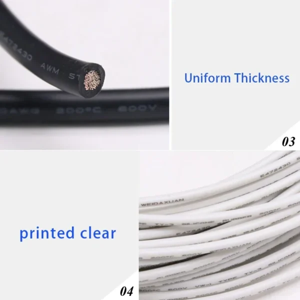 2/5/10M UL3135 Wire Silicone Insulation Tinned Copper 30 28 26 24 22 20 18 16 14 12 10AWG High Temperature Resistant Cable - Image 3
