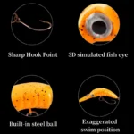 5.2cm/2.6g Micro Rice Worm Slow-sinking Plastic Fake Bait Artificial Hard Bait Bionic Lure Trout Pike Bass Fishing Accessories - Image 3