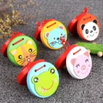 Kids Cartoon Wooden Castanets Music Instruments Baby Clapper Handle Musical Instruments Toys Educational Toys for Children Gift - Image 2