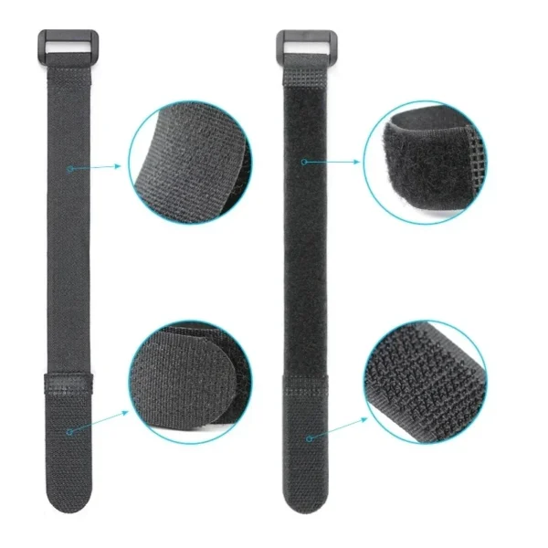 Cable Ties Reusable Self Adhesive Black Width 20mm Nylon Strap Reverse Buckle Line Wire Organizer Hook Loop Bundle Fastener - Image 4