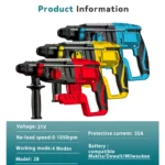28MM Brushless Electric Hammer Drill Rotary Cordless Rechargeable Power Tools Compatible with Makita Dewalt Milw - Image 3