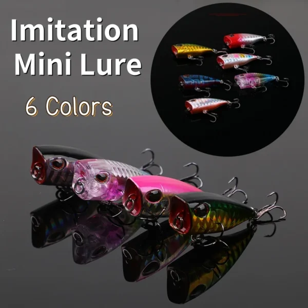 Mini Popper Floating Fishing Lure Plastic Artificial Fishing Lure for Bass Trout Saltwater Freshwater Fishing Tackle Accessories - Image 1