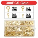 150/300/540Pcs M3/M4/M5/M6/M8/M10 Ring Lugs Eyes Copper Crimp Terminals Cable lug Wire Connection Non Insulated Assortment Kit - Image 5