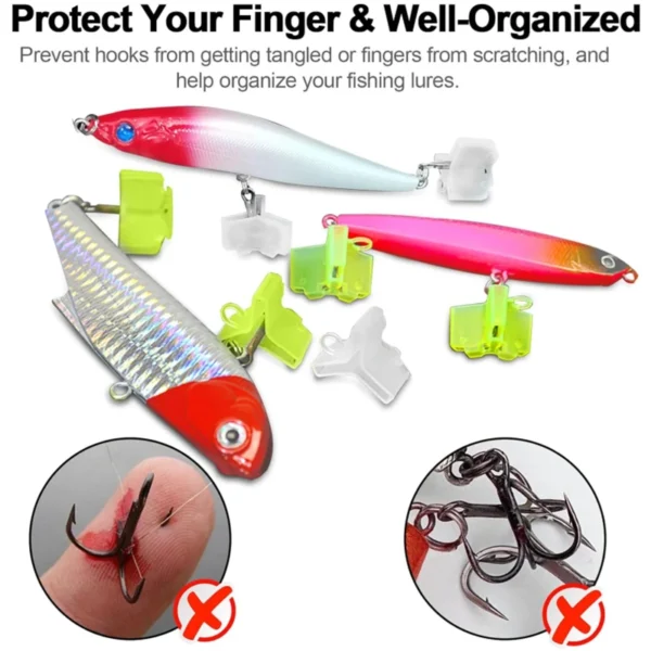 100Pcs/Lot Durable Protector Caps Fishing Out Hook Cover Safety Treble Fish Gear Lightweight Accessories with Slots Sleeves Tool - Image 3