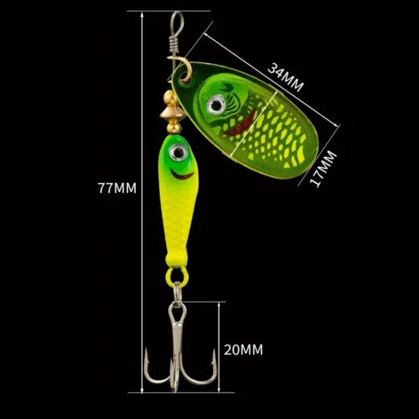 Artificial Hard Bait Rotating Metal Spinner Fishing Lure Bionic Rotating Sequin Fishing Baits for Bass Trout Pike Fishing Tackle - Image 6