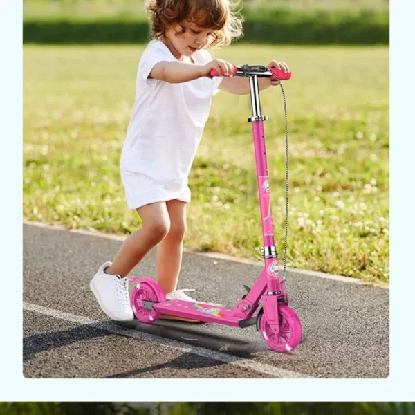 2024 New Outdoor Travel Two-wheeled Children's Flash Scooter Lift Scooter Two-wheeled Pedal Scooter All Aluminum and All Iron - Image 2